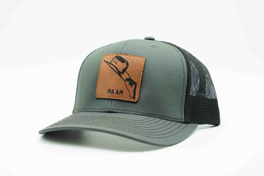 The Ma’am Brand Leather Patch Hat (Square)