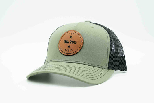 The Ma’am Brand Leather Patch Hat (Circle)                                         *2 Color Options